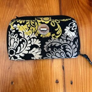 Vera Bradley Black and Yellow Floral Wallet